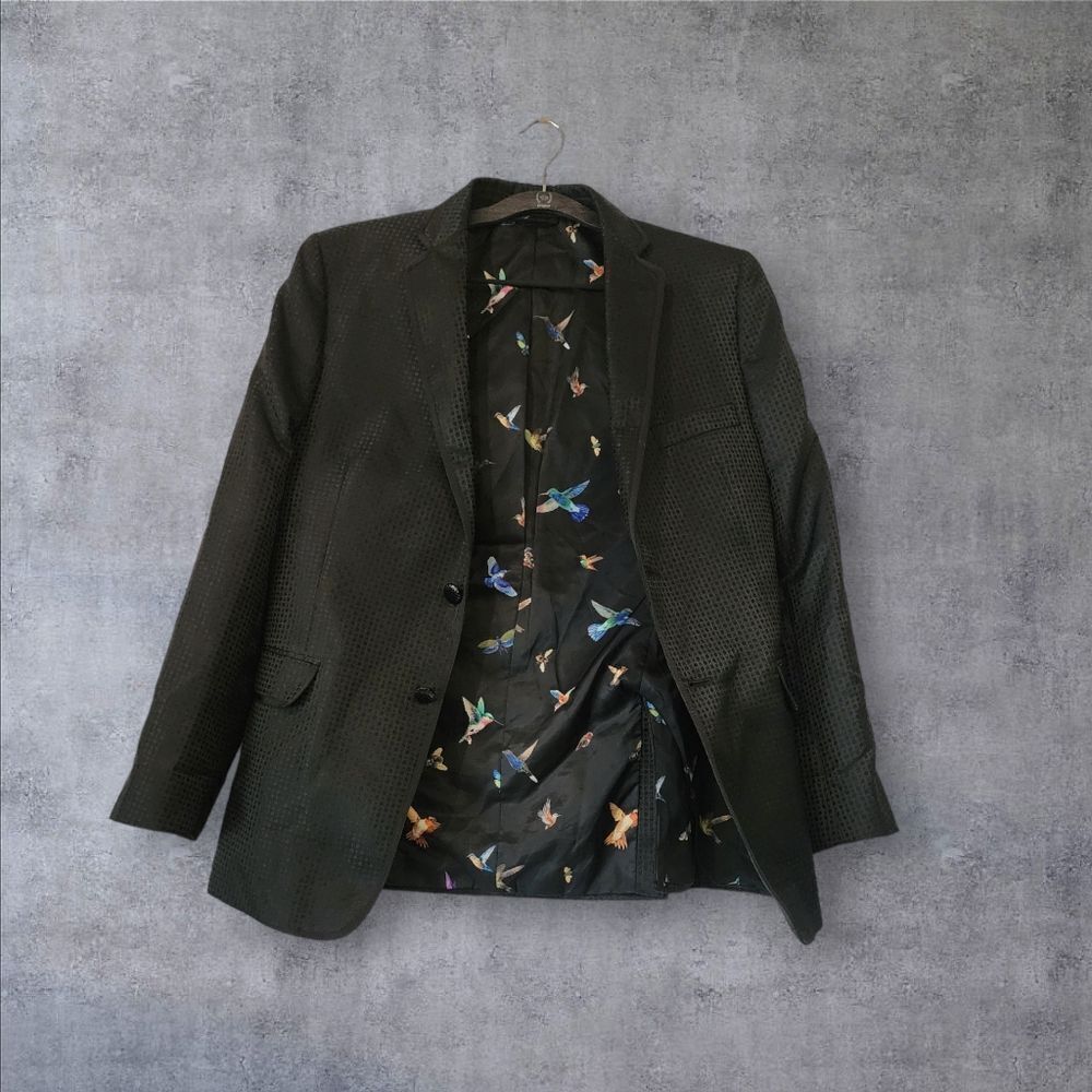 Tallia Hummingbird Print Lined Blazer Jacket